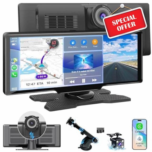 Portable Wireless CarPlay Screen for Car