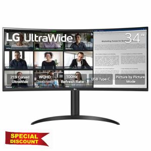 LG 34WR55QK-B 34-inch UltraWide WQHD (3440 x 1440) Curved Computer Monitor