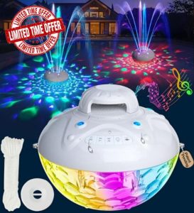 KingSom 3 in 1 Bluetooth Pool Speaker with Pool Fountain Light
