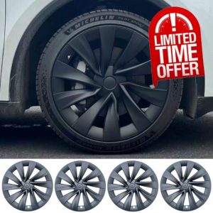 for Tesla Model Y 20 Inch Helix Wheel Cover Hubcaps Hub Cap ABS Cover Set of 4 Matte Black Tesla Model Y Accessories