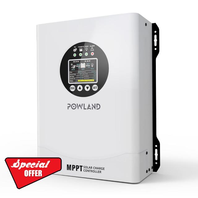 POWLAND 120A MPPT Solar Charge Controlle 12V/24V/36V/48V/60V/72V/84V/96V Auto