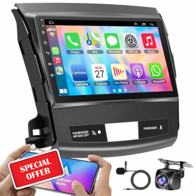 4+64G Android Car Stereo for Mitsubishi Outlander 2008-2015 with Wireless Carplay&Android Auto