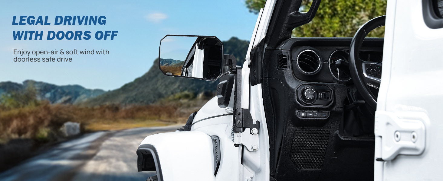 jeep jl jk jt mirrors doors off