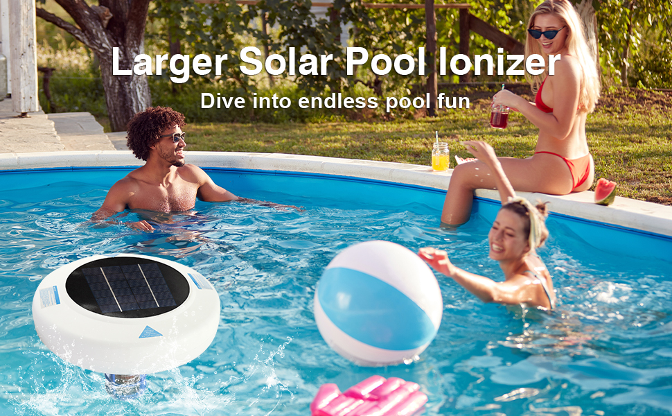Larger solar pool ionizer