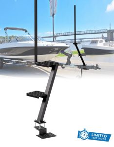 Boat Trailer Steps with Safety Grab Handle – 3-Step Universal Steps for Bass