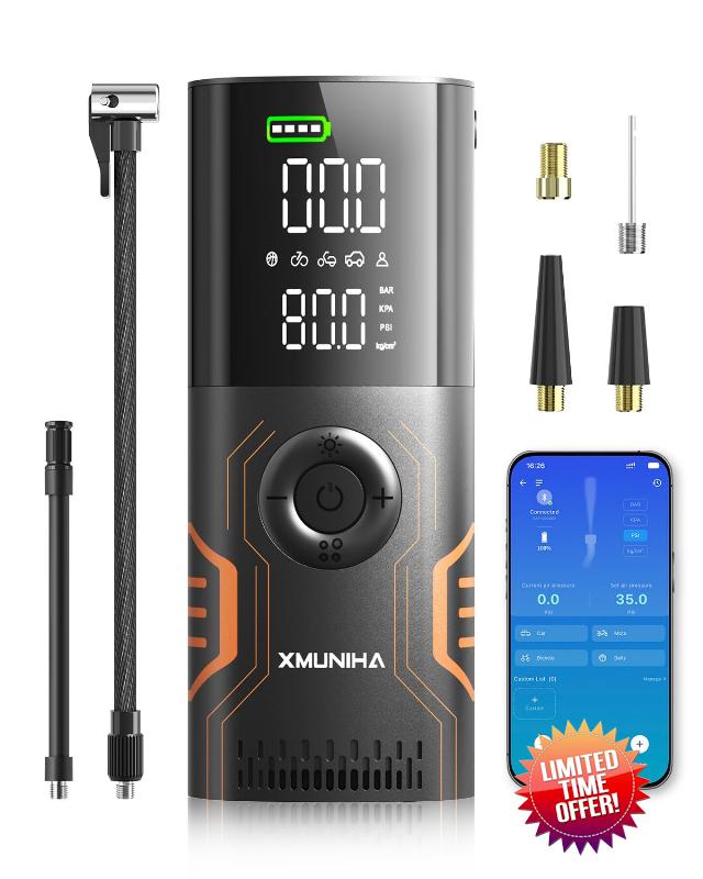 Tire Inflator Portable Air Compressor - 10000mAh Air Pump for Car Tires with APP