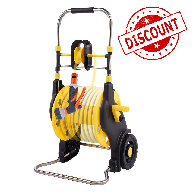 Garden Hose Reel Cart Hold 130 FT of 5/8 or 197 FT of 1/2 inch Hose