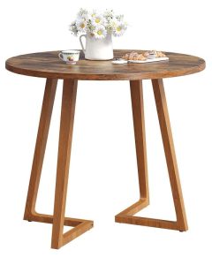 Round Dining Table with Solid Legs