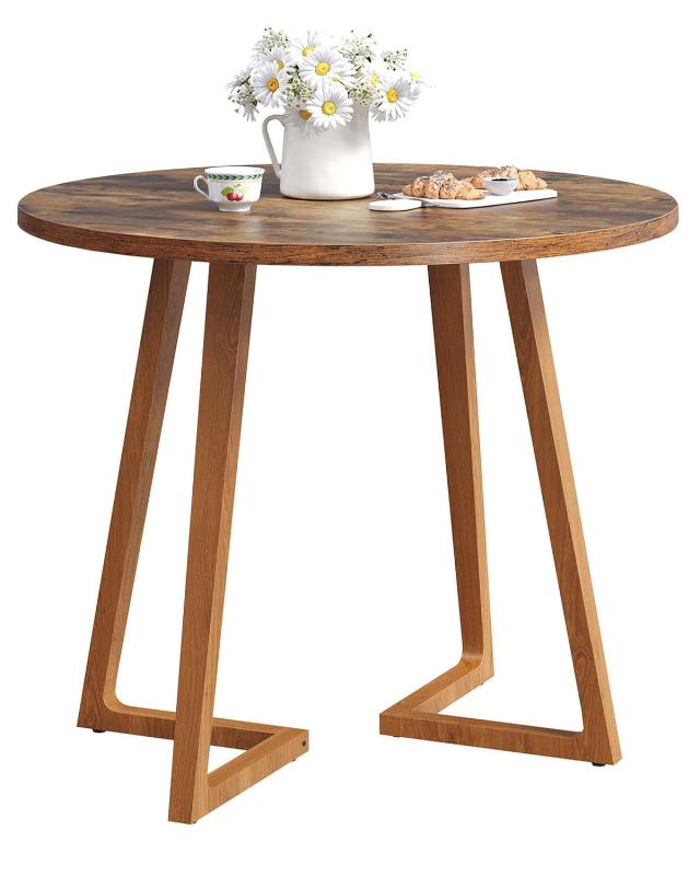 Round Dining Table with Solid Legs