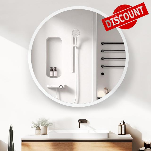 20x20 Round Bathroom Medicine Cabinet - Wall Mounted Mirror with Concealed Shelves