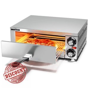 Pizza Oven Indoor - Electric Pizza Ovens Countertop Stainless Steel Commercial Pizza Maker Fits 12" Pizzas
