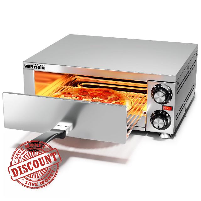 Pizza Oven Indoor - Electric Pizza Ovens Countertop Stainless Steel Commercial Pizza Maker Fits 12" Pizzas