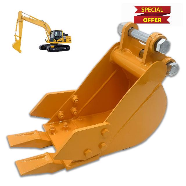 200mm/7.87'' Yellow Narrow Digging Bucket for Mini Excavators Digger Attachments up to 3 Tons