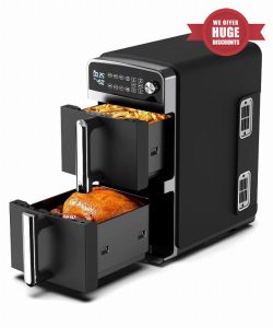 12QT Dual-Layer Air Fryer – 2 Independent 6QT Baskets