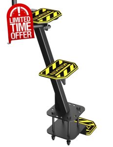 Heavy Duty Boat Trailer Steps with Angled Safety Handle and Non-Skid EVA Foam Trax