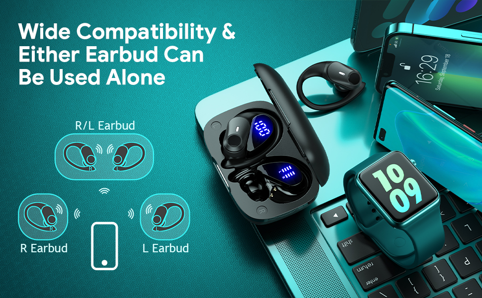 Wireless Earbuds with Bluetooth Technology & One-step Pairing