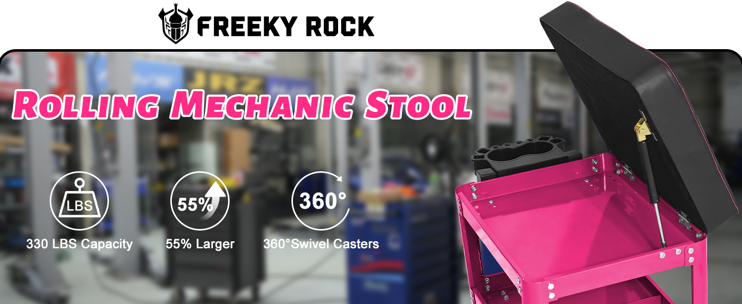 pink rolling stool