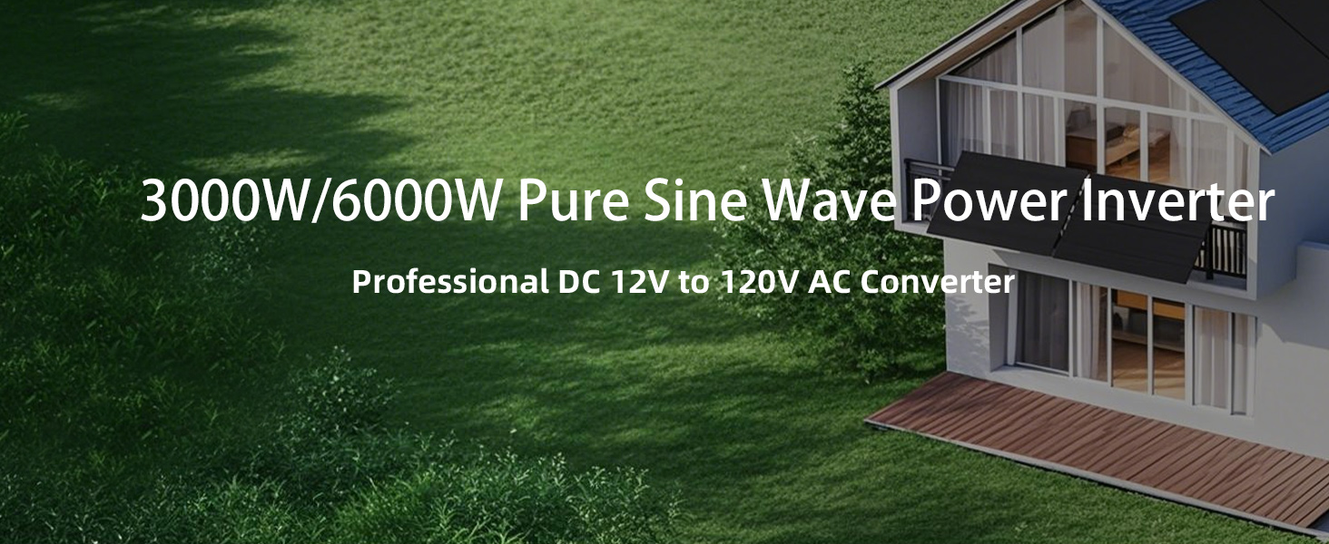 3000W solar and wind power inverter DC 12v to 120v AC converter car camping essentials