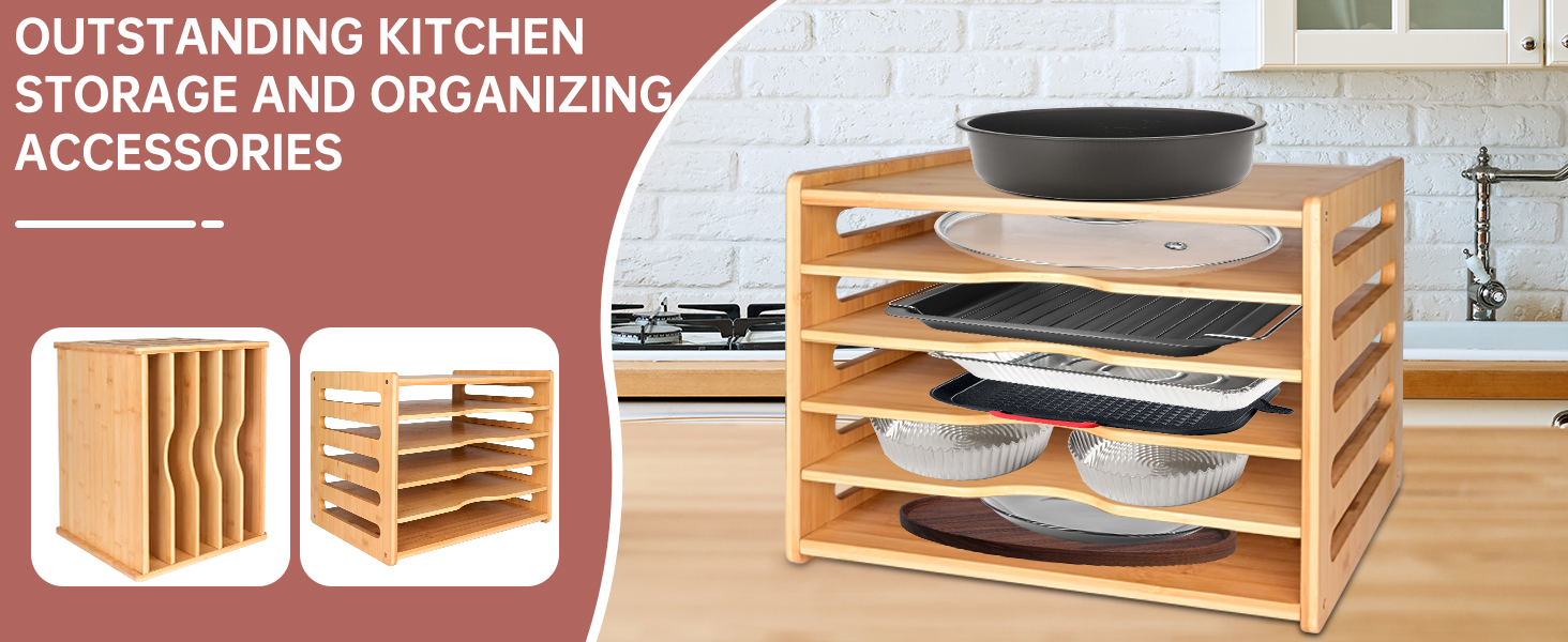 sheet pan organizers inside cabinet