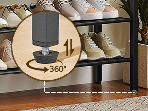 5 tier shoe rack with drawers