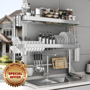 Over The Sink Dish Drainer Drying Rack 3 Tier