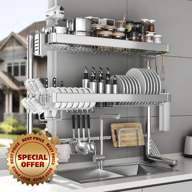 Over The Sink Dish Drainer Drying Rack 3 Tier