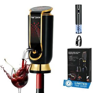 Rechargeable Electric Wine Aerator and opener set -Dispenser and Vacuum Sealer