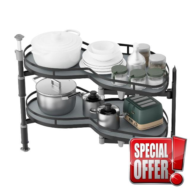 Blind Corner Cabinet Organizer Pull Out Swing Right Lazy Susan for Corner Cabinet 36in