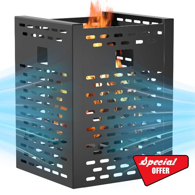 Burn Barrel for Outdoor Trash Burning – 30 Inch 63 Gallon Heavy Duty Fire Pit Cage with Ventilation