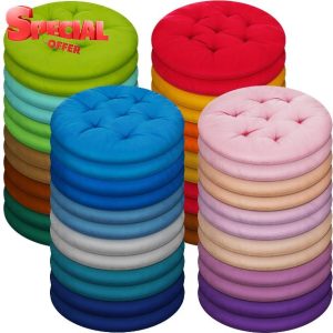 48 Pcs Round Floor Pillows 15.7 Inch Flexible Seating Pillows Chair Floor Cushions Reading Cushions for Kids Adults Classroom Home School Playing Supplies (24 Colors)