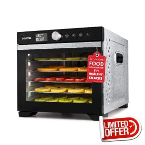 Gourmia Digital Food Dehydrator – 6 Stainless Steel Trays