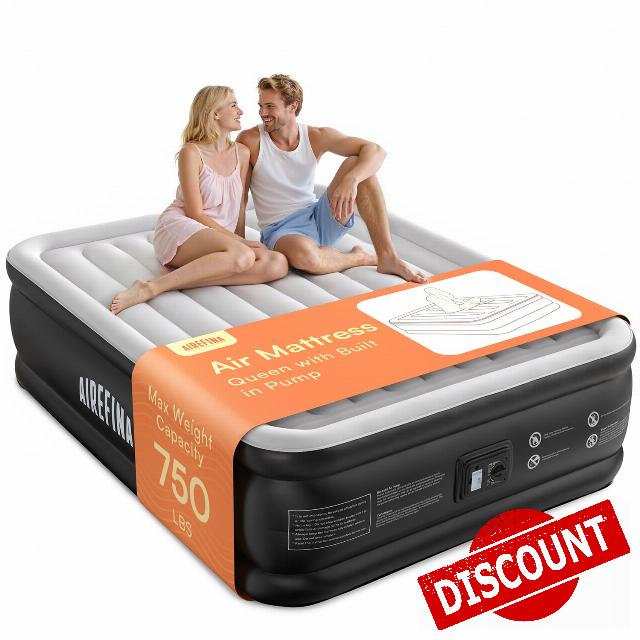 Airefina Air Mattress Queen with Built in Pump