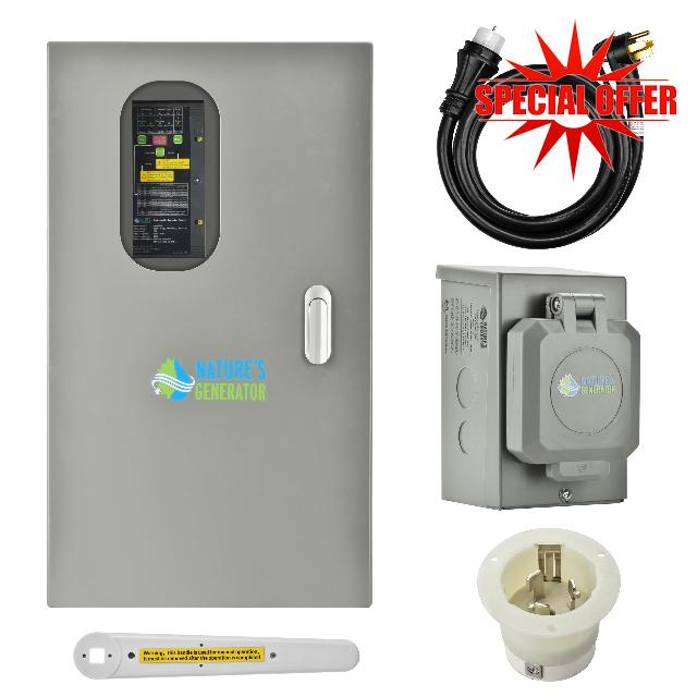 Nature's Generator Automatic 50A Transfer Switch with 50A Power Inlet Box CS6375