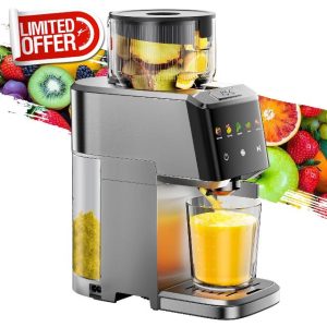 VCK Cold Press Juicer with Large 5.12" Feed Chute- Slow Masticating Technology for Nutrient Retention
