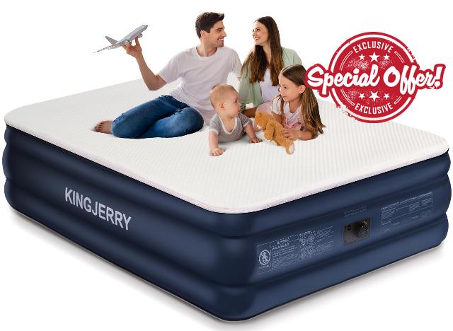 Queen Air Mattress with Built-in Pump & Luxury Foam Topper