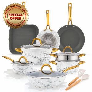 16Pcs Nonstick Cookware Sets
