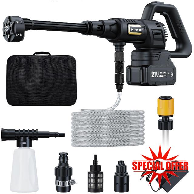 Cordless Pressure Washer Battery Powered; 1200PSI Cordless Power Washer with Brushless Motor