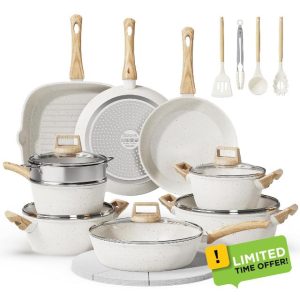 24 Pcs Pots and Pans Set Non Stick Ceramic Cookware Set
