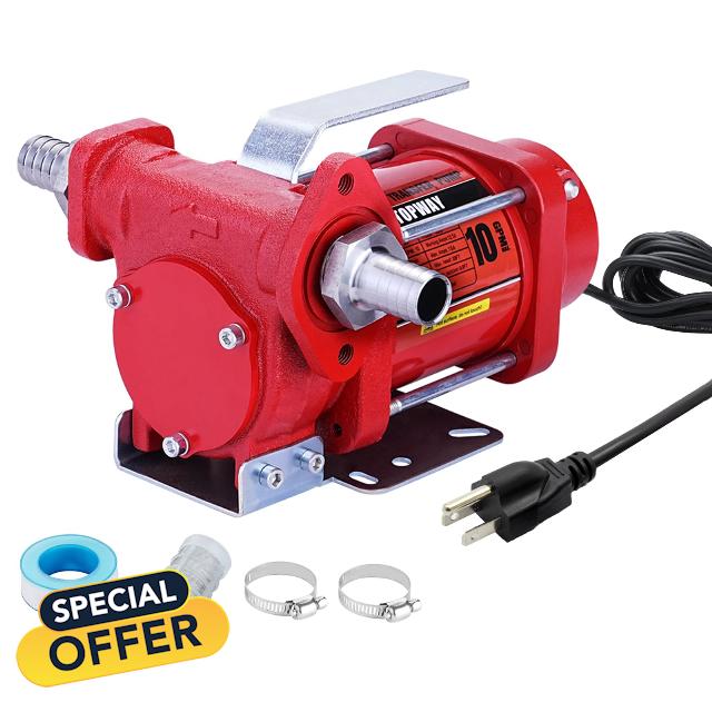 TOPWAY 110V AC Gasoline Fuel Pump 10GPM Self-priming Oil Transfer Pump With Handle