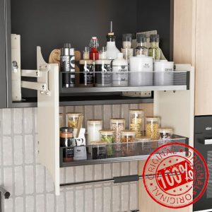 Pull Down Heavy Duty Shelf Organizer for Kitchen Upper Cabinet