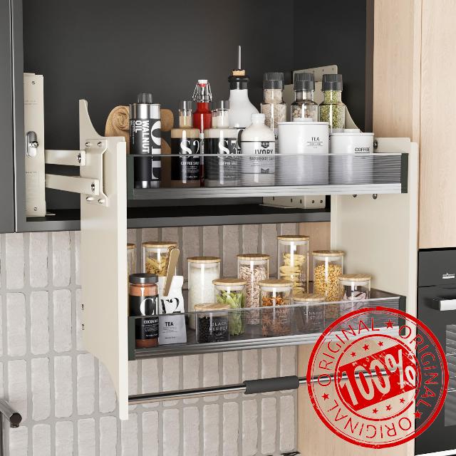 Pull Down Heavy Duty Shelf Organizer for Kitchen Upper Cabinet