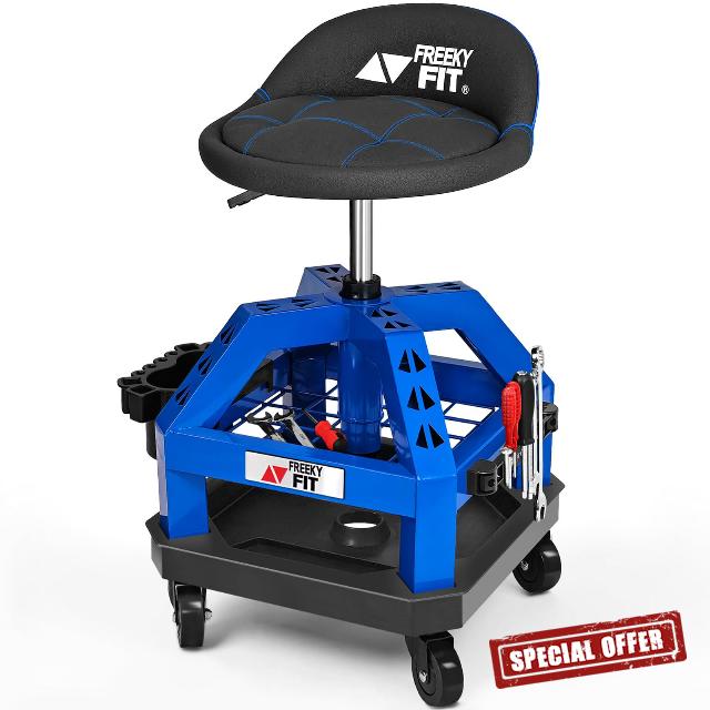 Rolling Shop Stool for Garage with Casters
