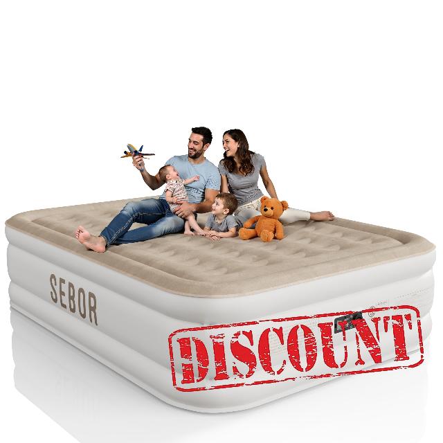 Air Mattress Queen with Built-in Pump 18"