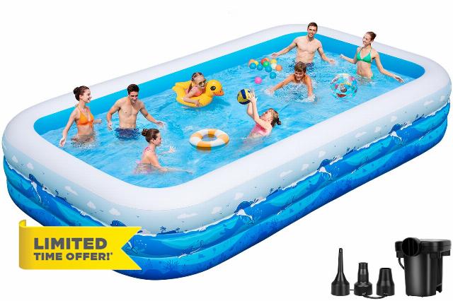Large Inflatable Pool with Pump
