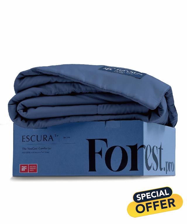 ESCURA NeoCool™ Cooling Comforter – Engineered for Longer Cooling & Temperature Regulating with German Patented Fill – Lightweight & Breathable for Hot Sleepers – iF Award Winner – Full/Queen