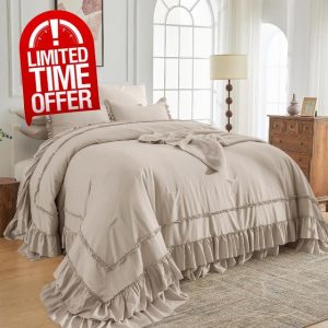 Sanracie Oversized King Comforter Set 128" x 120"