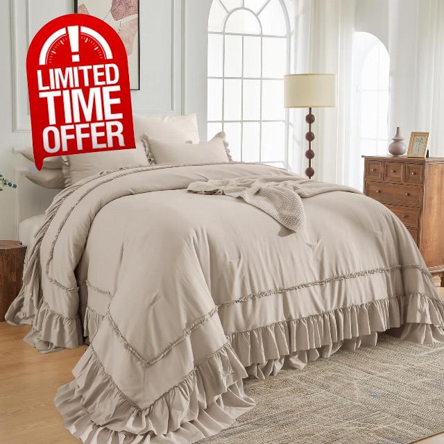 Sanracie Oversized King Comforter Set 128" x 120"