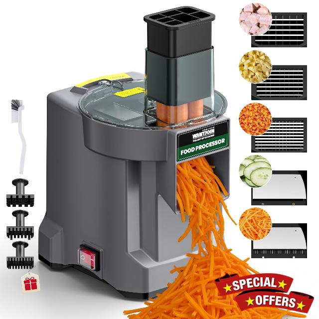 5 in 1 Electric Vegetable Chopper - Multifunctional Commercial Vegetable Fruit Dicer Food Processor Stainless Steel Blades for Slicing(2.5mm)