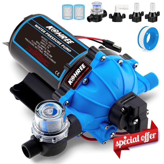 Kohree RV Fresh Water Pump 7GPM 70PSI