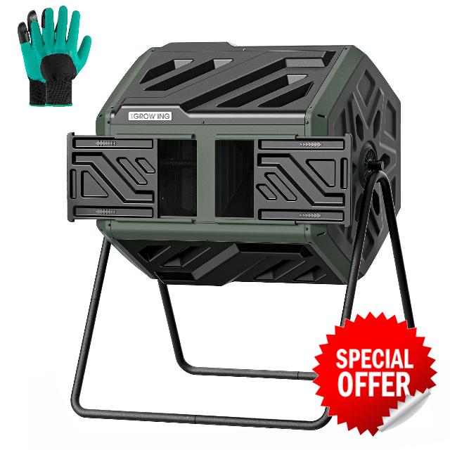 THEGROW'ING Updated 43 Gallon Compost Bin Outdoor